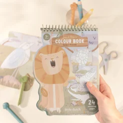 Libro colorear espiral Safari León · Little Dutch