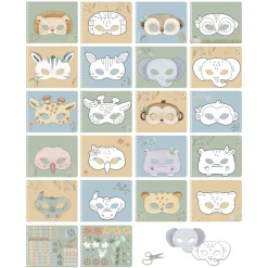 Libro de recortar y pintar máscaras Safari· Little Dutch