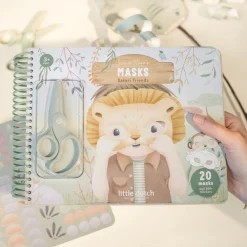 Libro de recortar y pintar máscaras Safari· Little Dutch