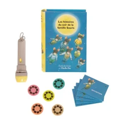 Libro linterna proyector Familia de Ratoncitos · Moulin Roty