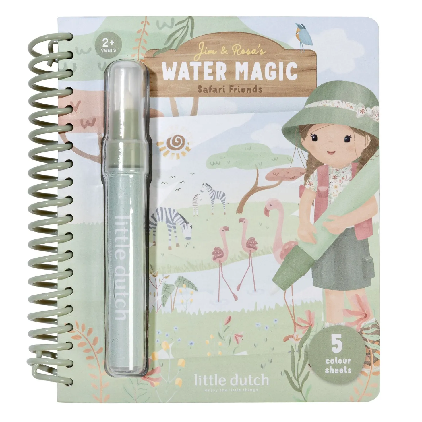 Libro Mágico al agua Safari Rosa · Little Dutch