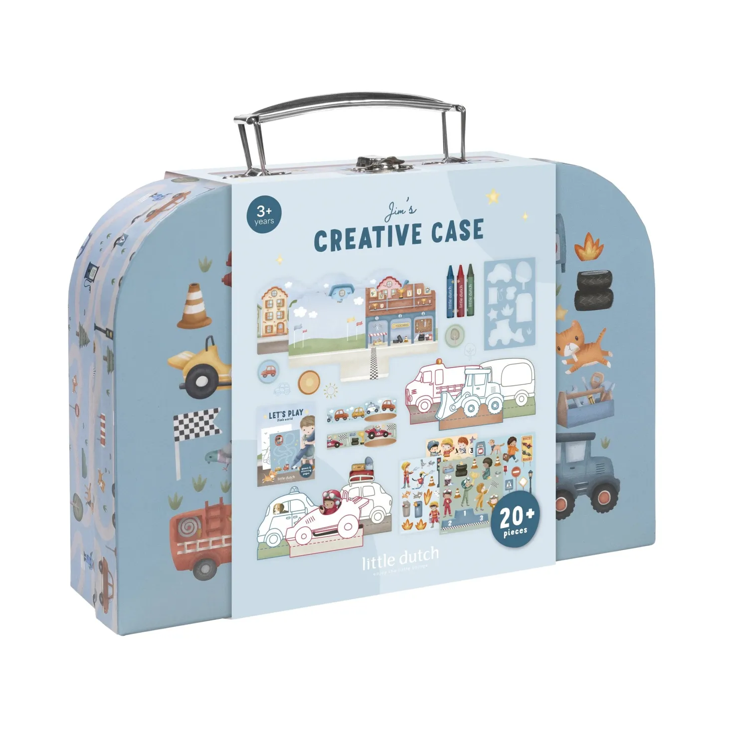 Maleta de creatividad Jim Vehículos · Little Dutch