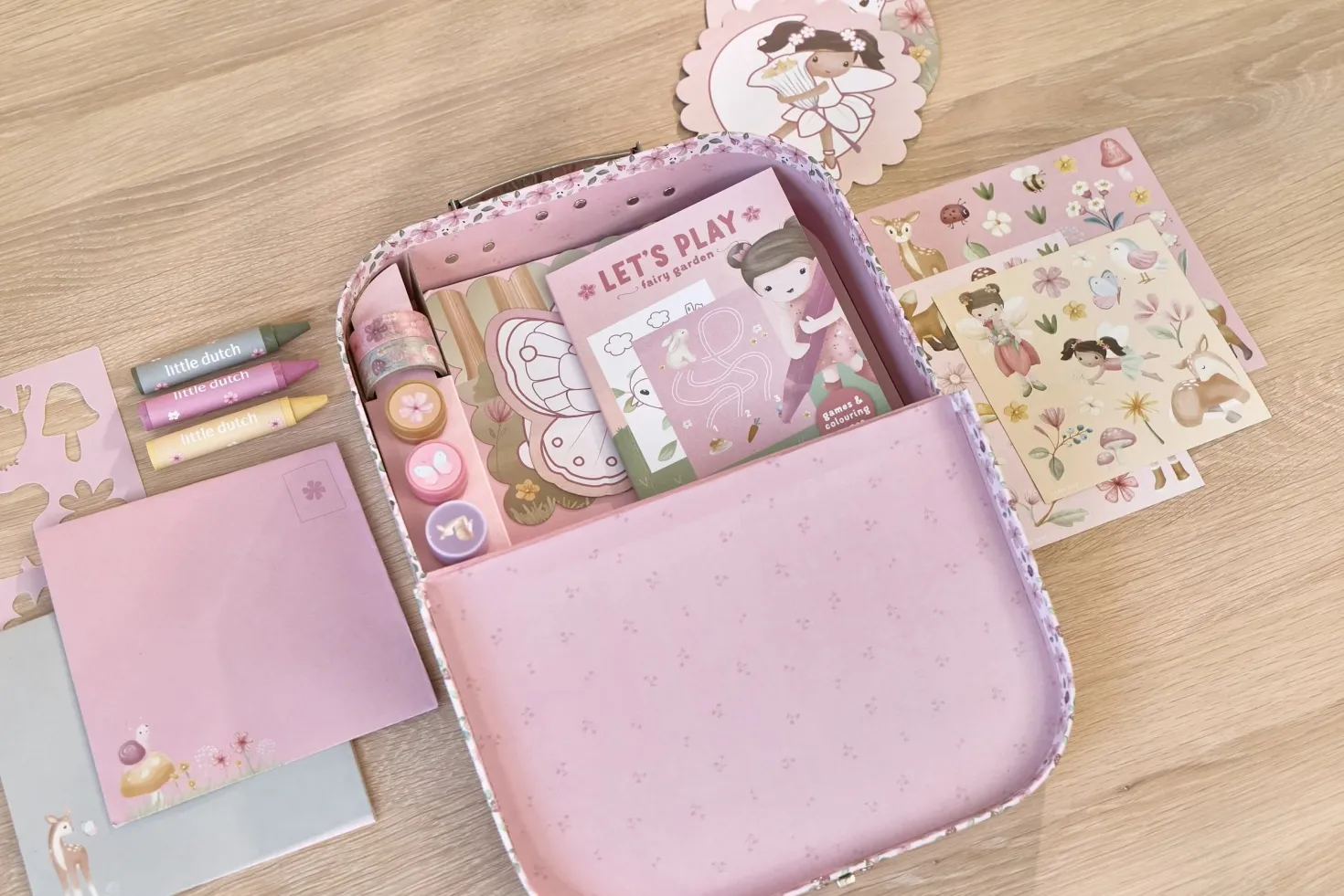 Maleta de creatividad Rosa Fairy Garden · Little Dutch