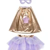 Metallic Rose Gold/Lilac Super Duper Tutú, capa y máscara · Great Pretenders 4-6 años