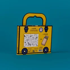 Mini Pocket Animales para colorear + 4 lápices · OMY
