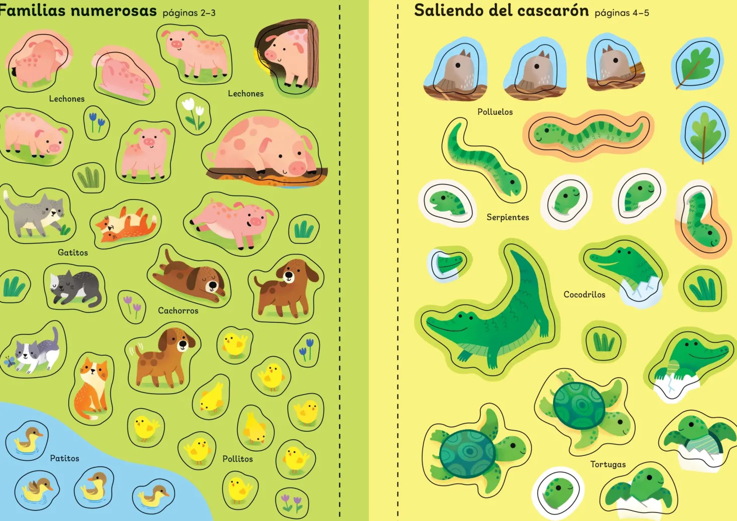 Mi pequeño libro de pegatinas · Crías de animales