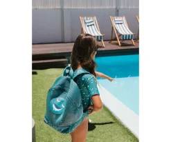 Mochila Playa Infantil Antiarena · Whale Teal