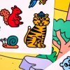 Montessori Animals con pegatinas reutilizables · Omy