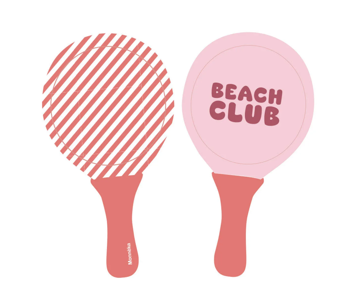 Palas playa neopreno con pelota - Stripes Bloom & Blush