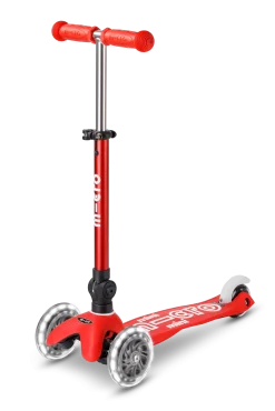 Patinete Mini Deluxe Plegable LED · Rojo