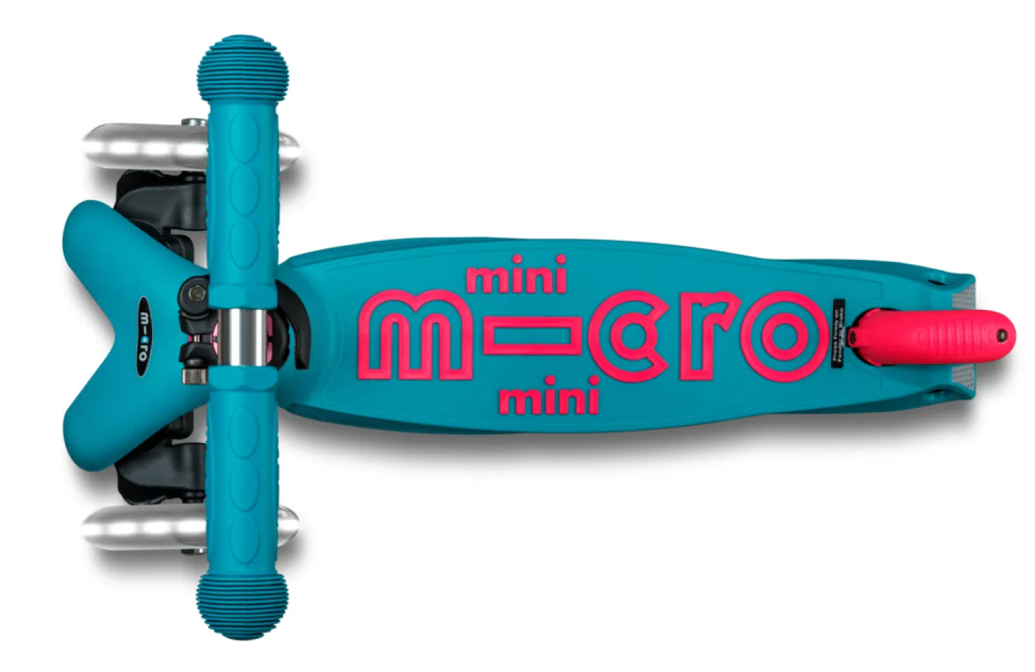 Patinete Mini Deluxe Plegable Neón LED · Aqua /Fucsia