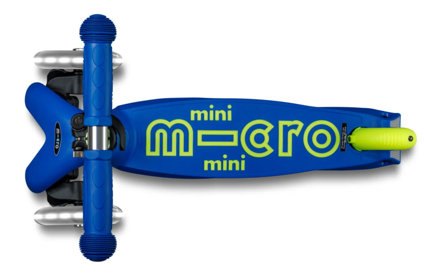 Patinete Mini Deluxe Plegable Neón LED · Azul/Amarillo