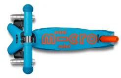Patinete Mini Deluxe Plegable Neón LED · Azul/Naranja