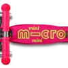 Patinete Mini Deluxe Plegable Neón LED · Rosa/Amarillo