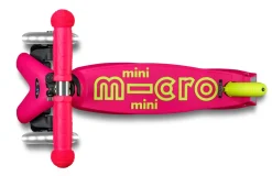 Patinete Mini Deluxe Plegable Neón LED · Rosa/Amarillo