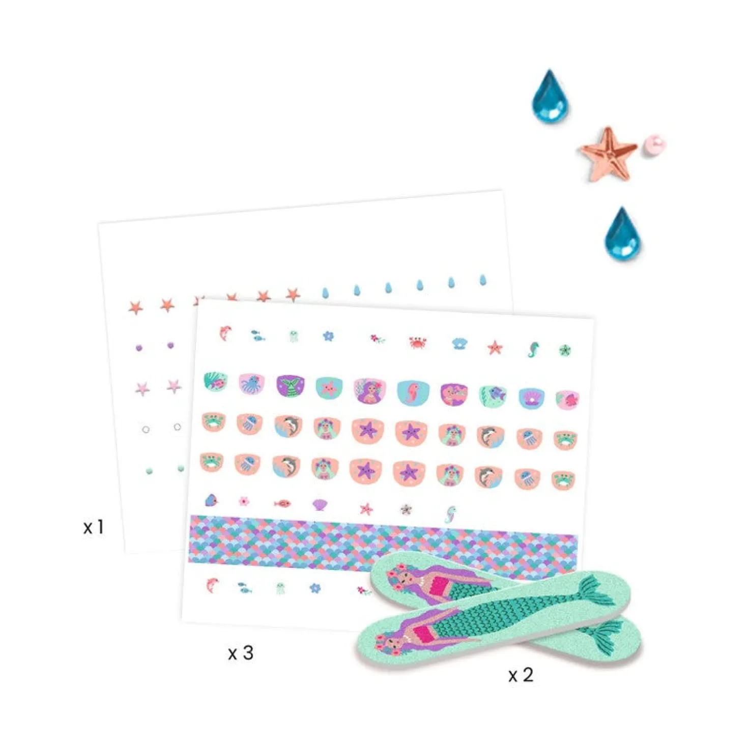 Pegatinas para uñas Delicadeza marina · Djeco