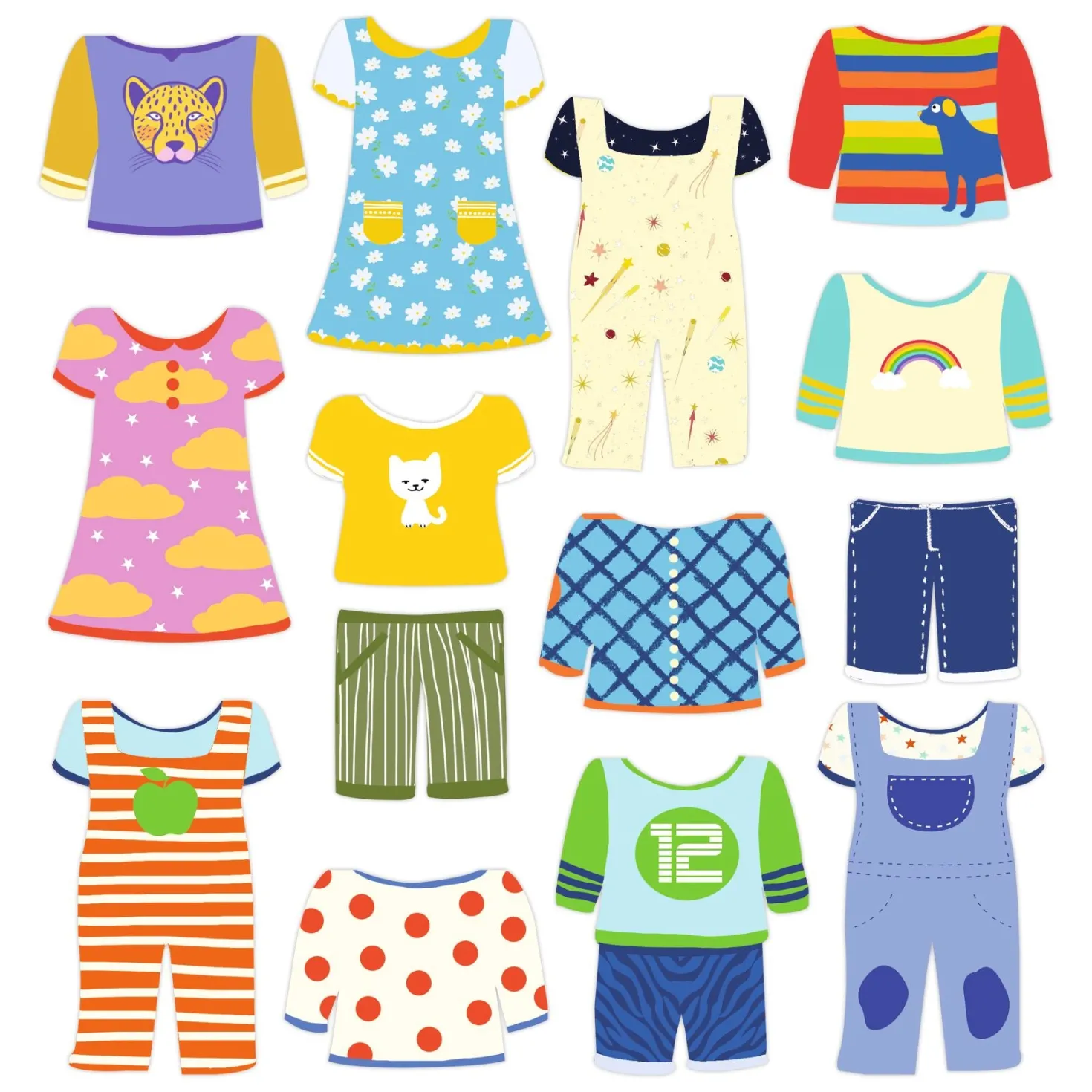 Pegatinas reposicionables La Ropa · Djeco