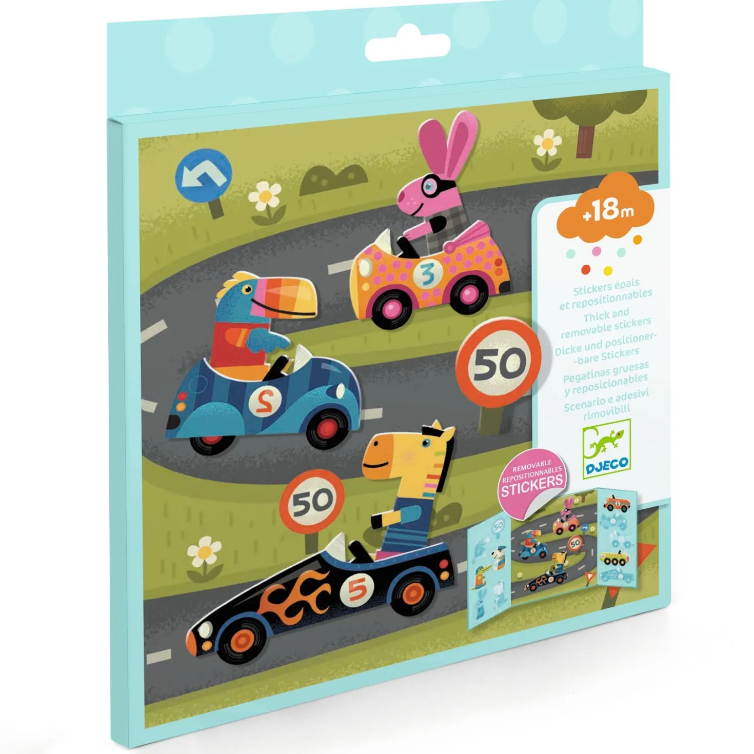 Pegatinas reposicionables Los Coches · Djeco