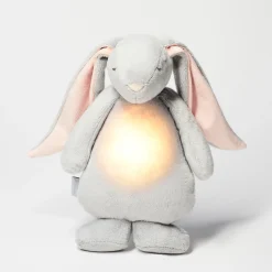 Peluche Luz-Sonido Conejo Moonie Gris/Rosa