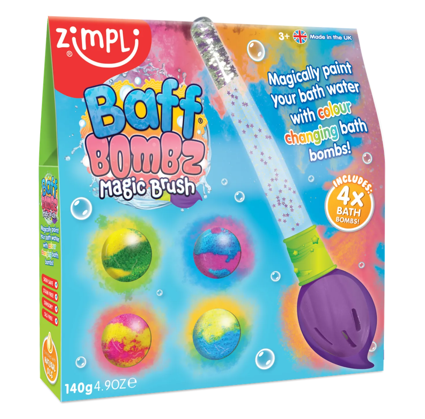 Pincel mágico mas 4 bombas de baño · Zimpli
