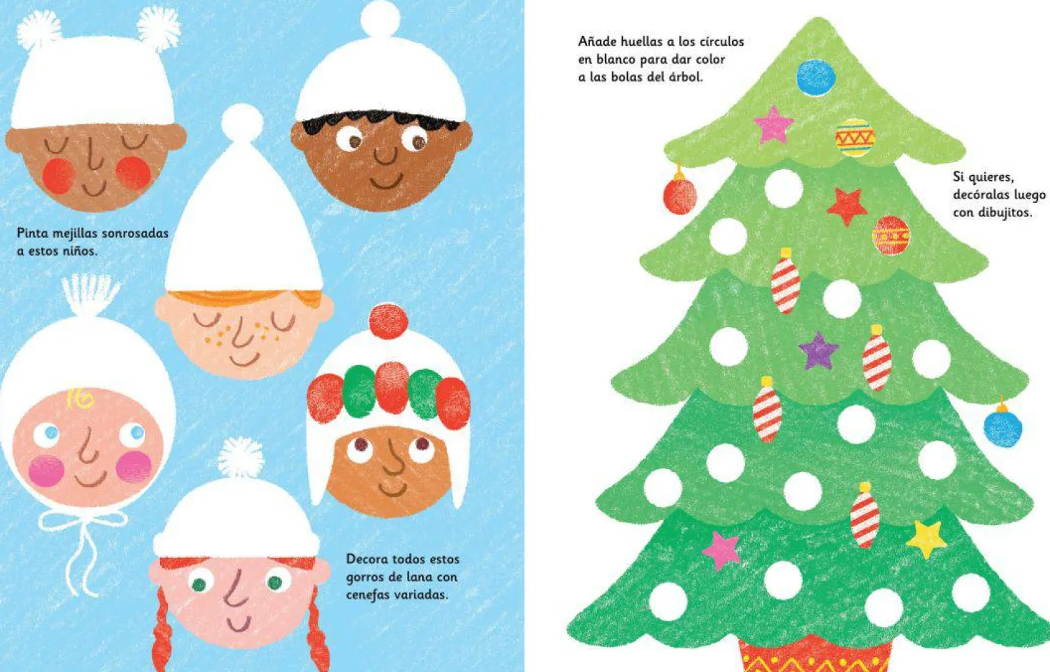 Pinta con los dedos · Navidad
