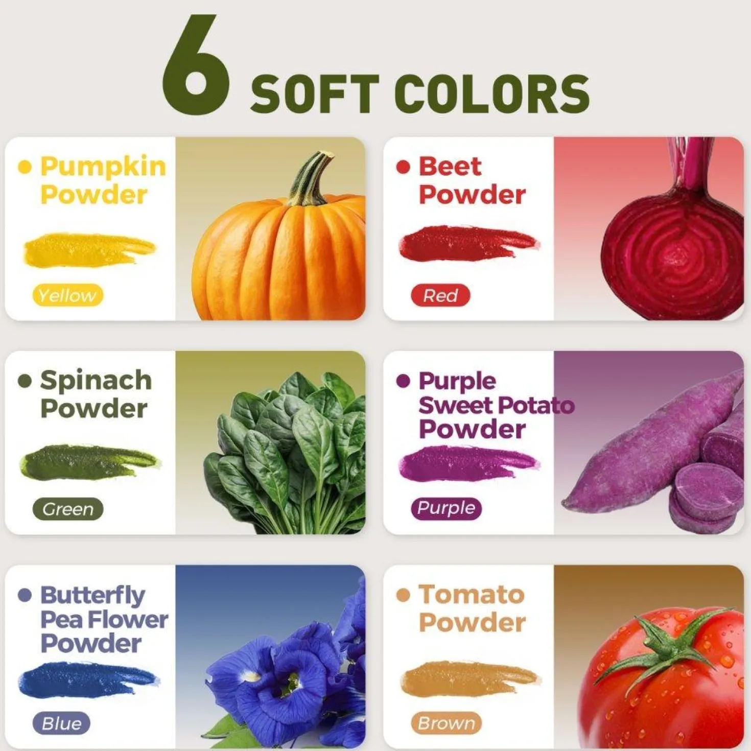 Pintura vegetal en polvo natural (6 colores) · Jarmelo