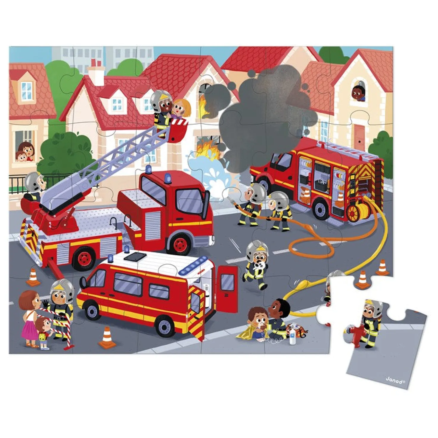 Puzzle Bomberos 24 piezas · Janod