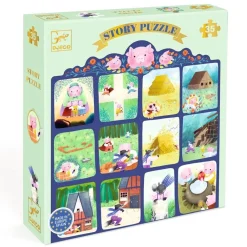 Puzzle de cuentos Los tres cerditos · Djeco