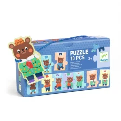 Puzzle educativo Peluche se viste 10 piezas · Djeco