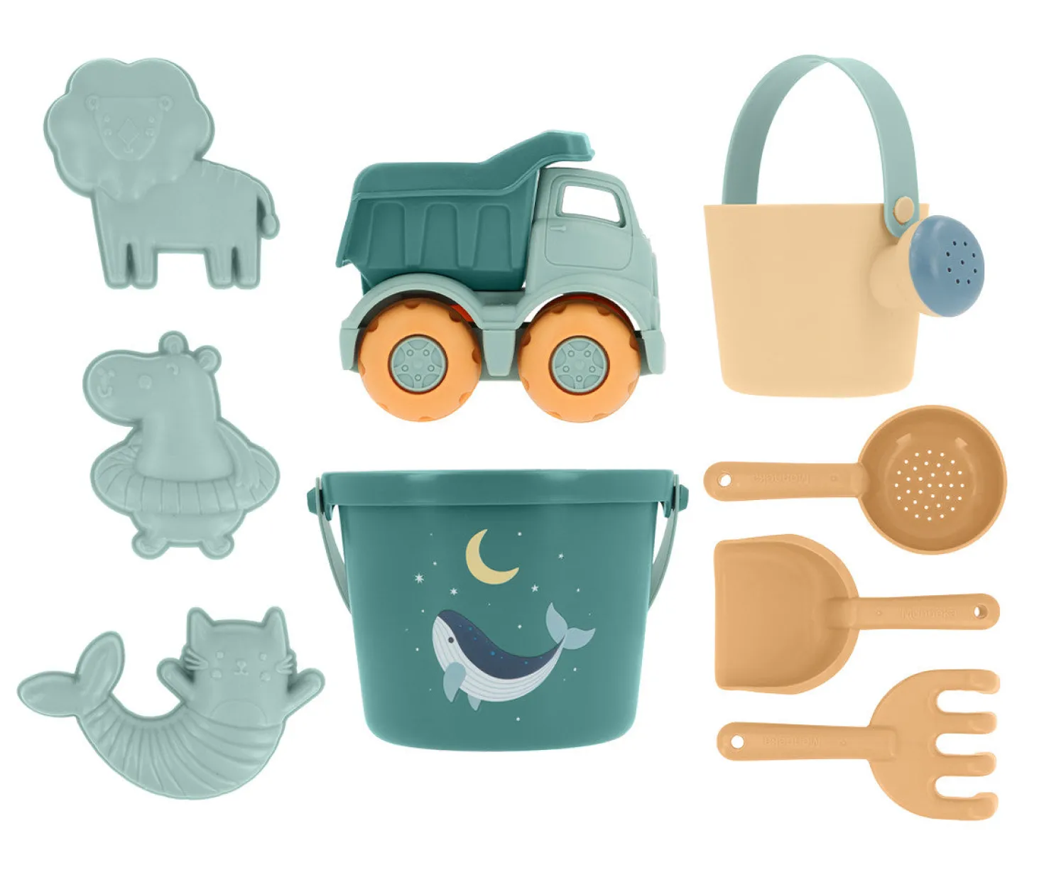 Set de Juguetes de Playa Cubo Playa Whale Teal
