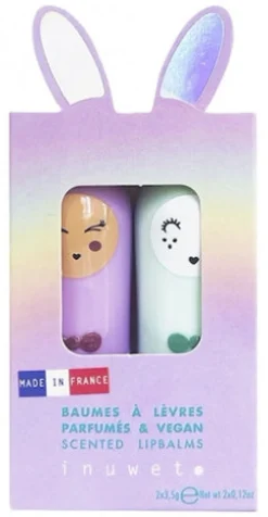 Set dos Bálsamos Labiales Manzana y Algodón de Azúcar · Inuwet