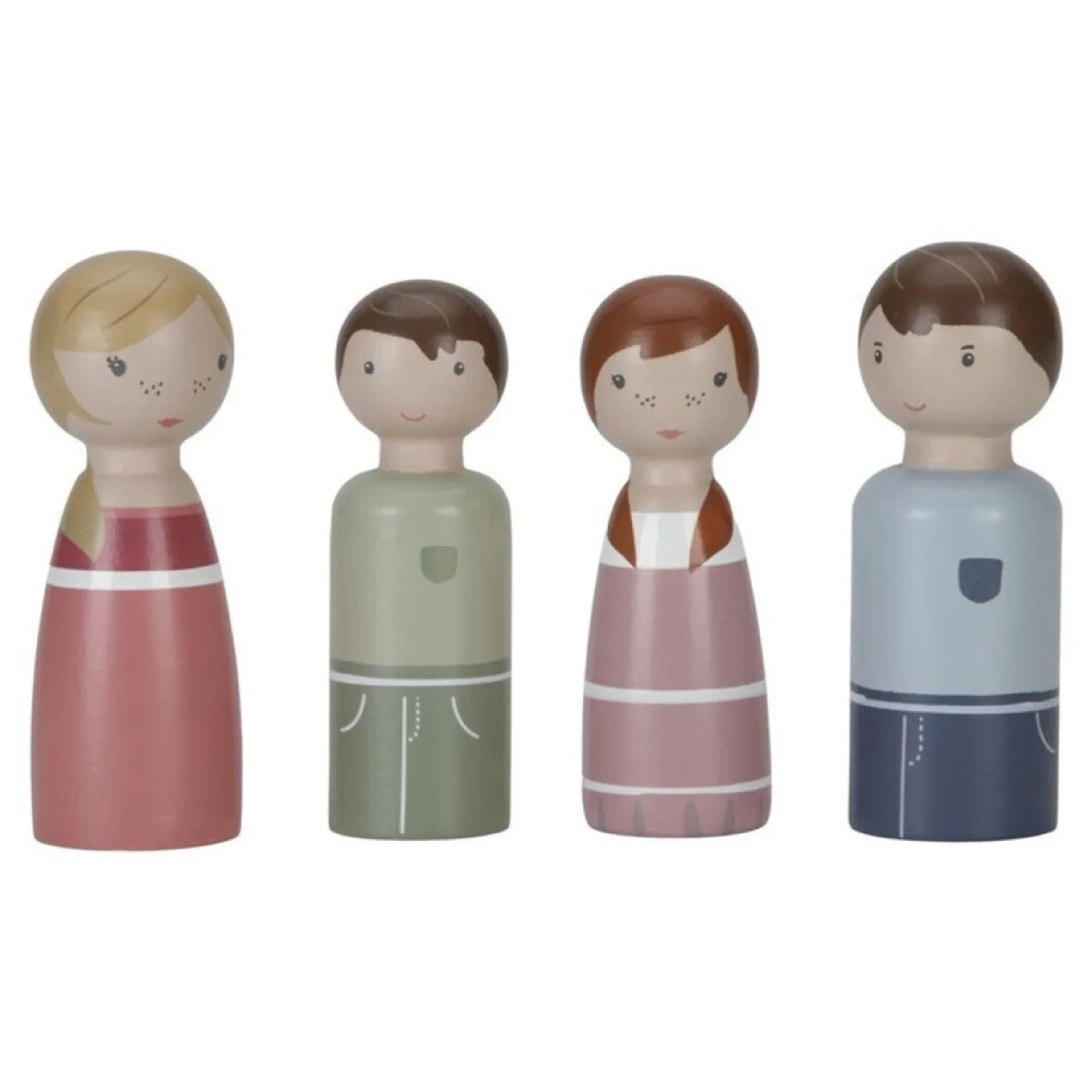 Set familia rosa Casa de Muñecas Madera FSC · Little Dutch