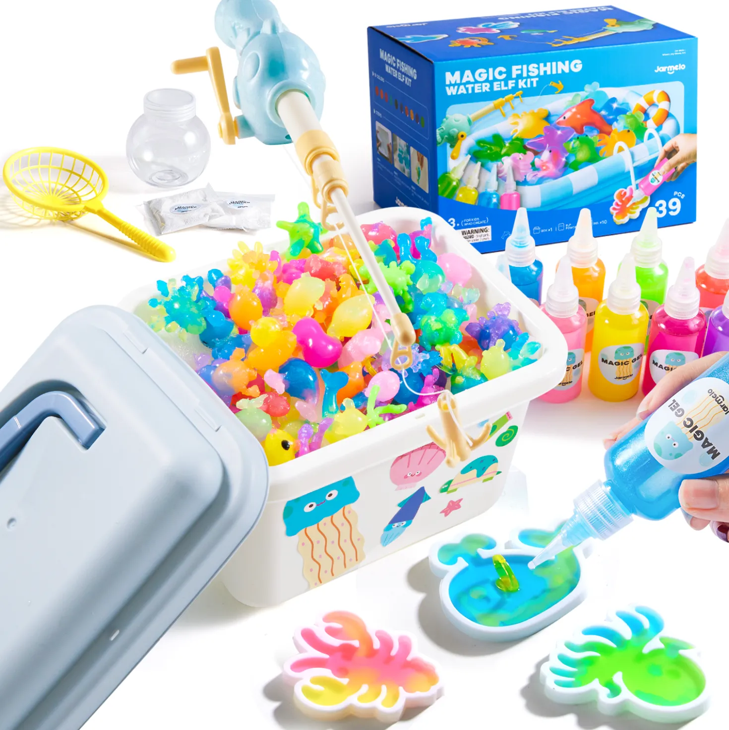 Set figuritas de gel 3D en agua · Jarmelo