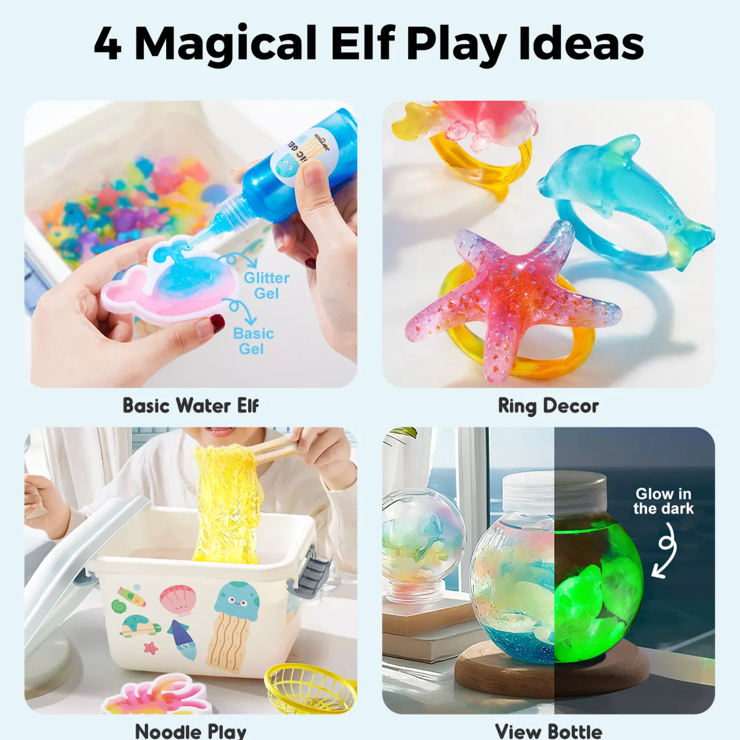 Set figuritas de gel 3D en agua · Jarmelo