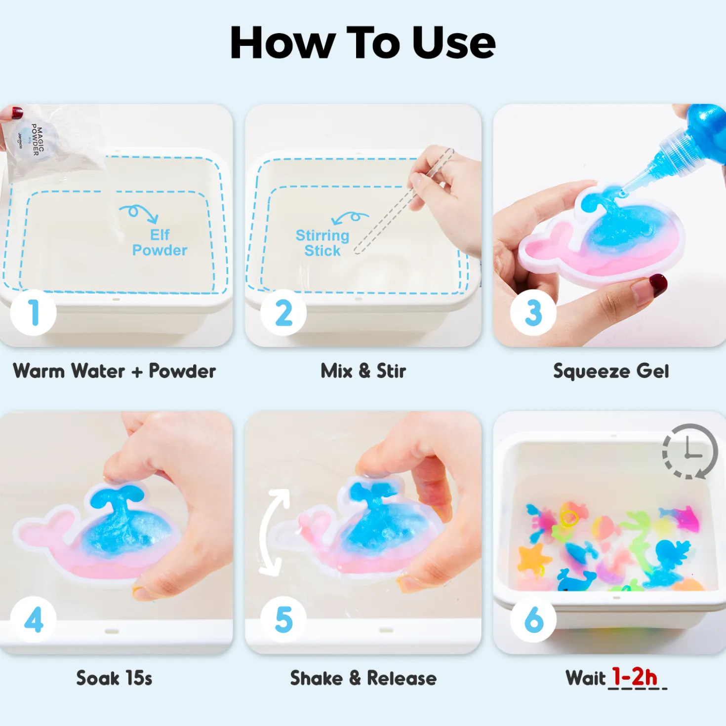 Set figuritas de gel 3D en agua · Jarmelo