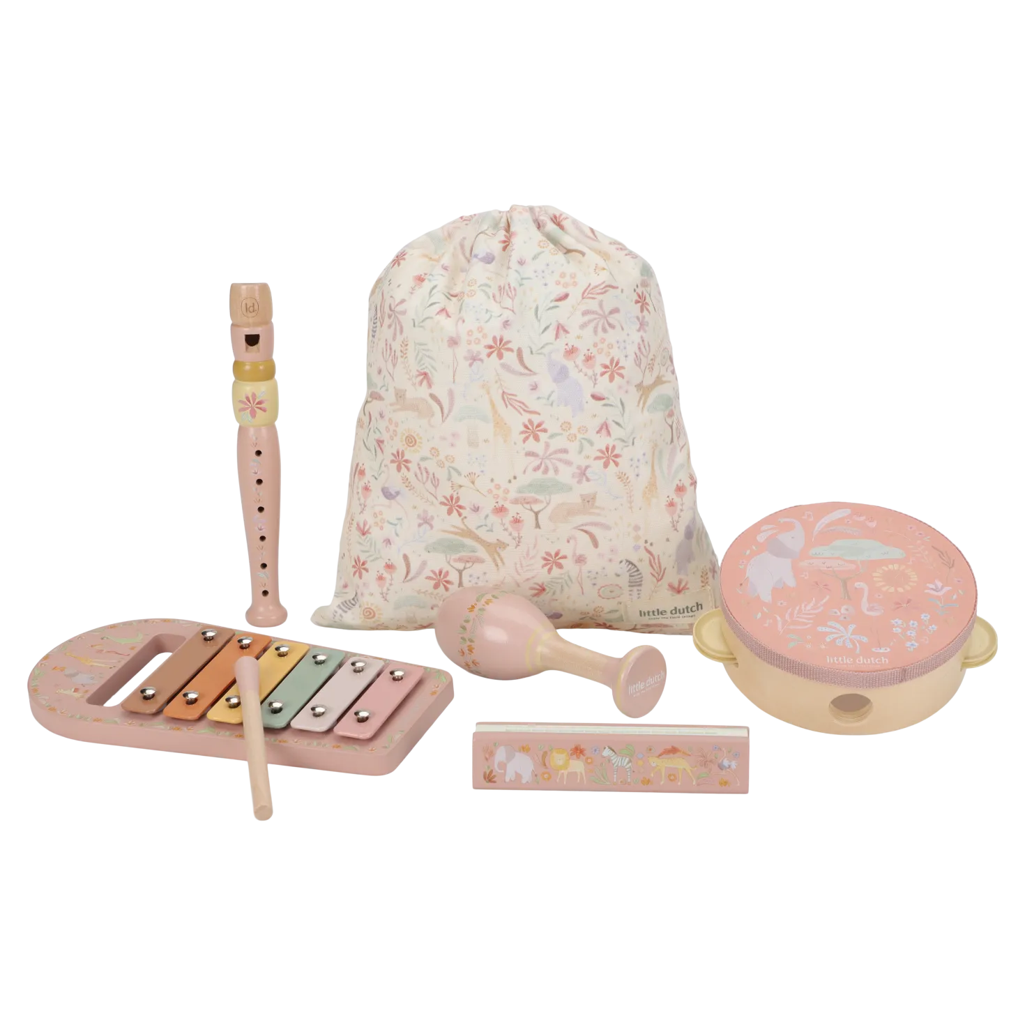 Set musical rosa Safari Friends · Little Dutch