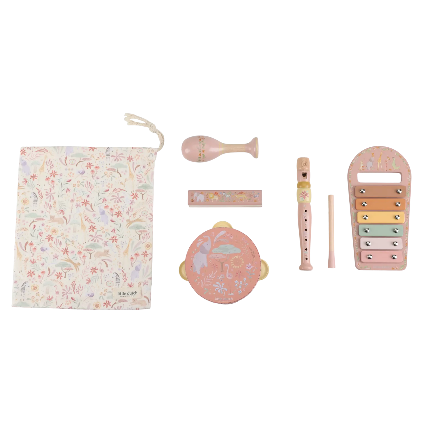Set musical rosa Safari Friends · Little Dutch