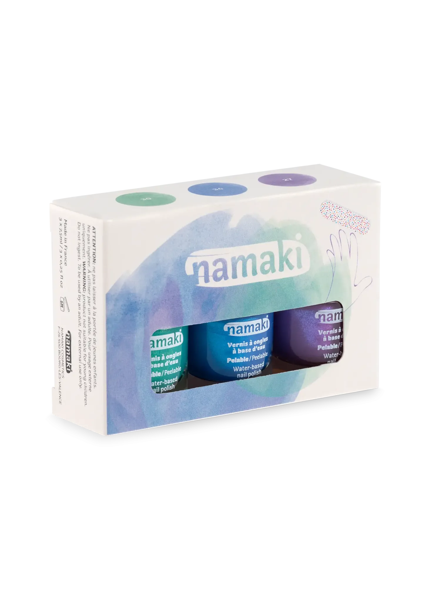 Set 3 Pintauñas al agua Aurora Boreal · Namaki