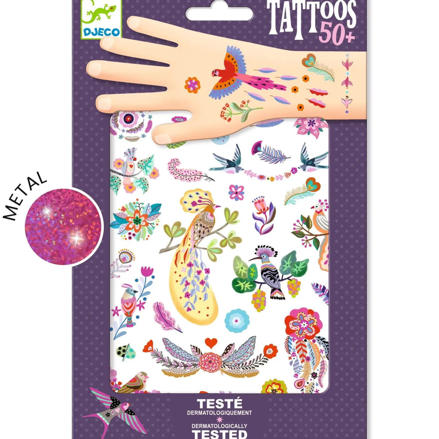 Tatuajes Pájaros Brillantes · DJECO
