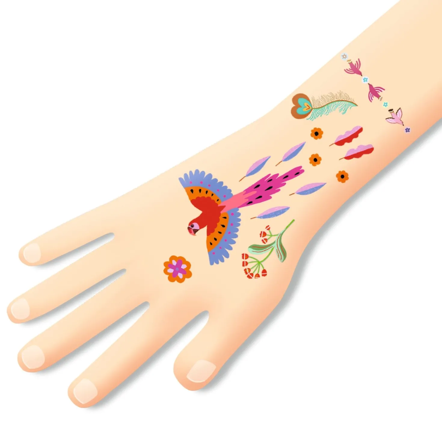 Tatuajes Pájaros Brillantes · DJECO