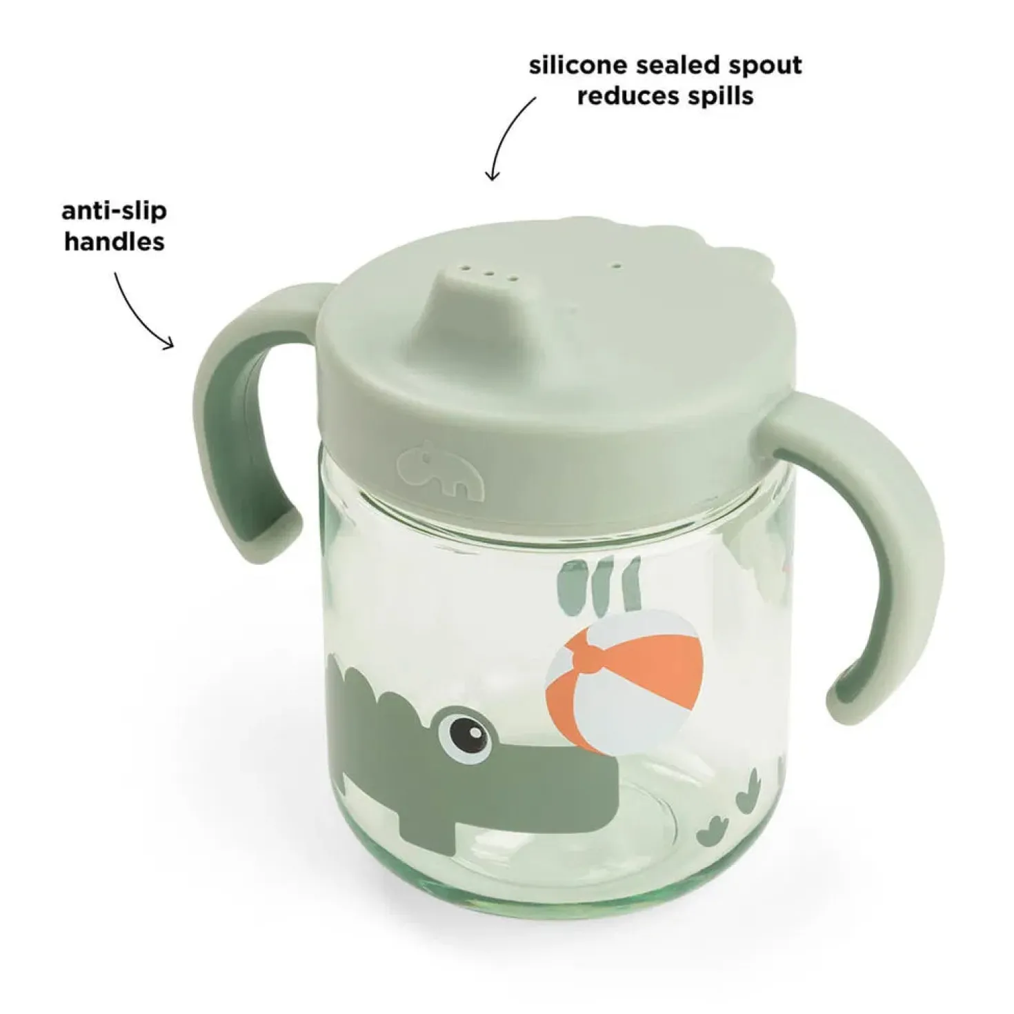 Taza aprendizaje dos asas Tiny farm Playground Green · Done by Deer