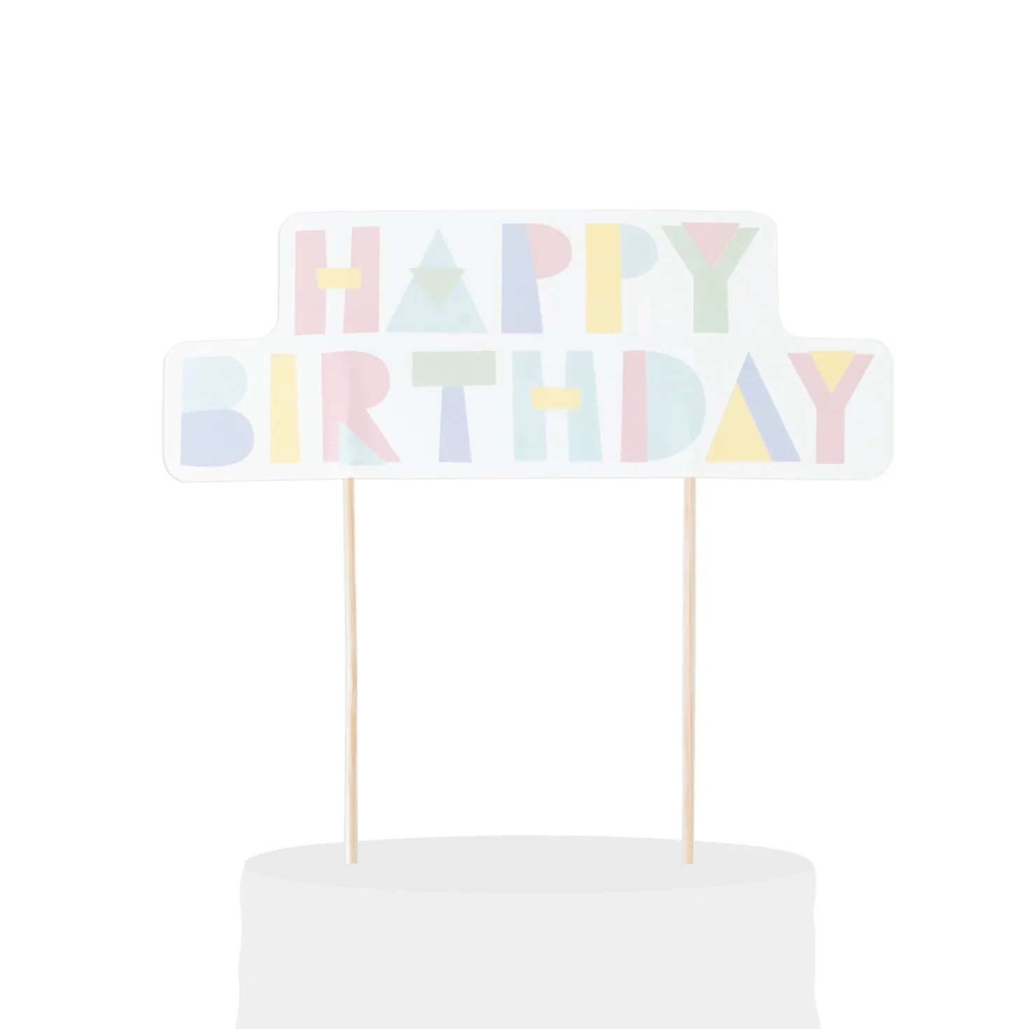 Topper para tartas Happy Birthday Pastel · My Little Day