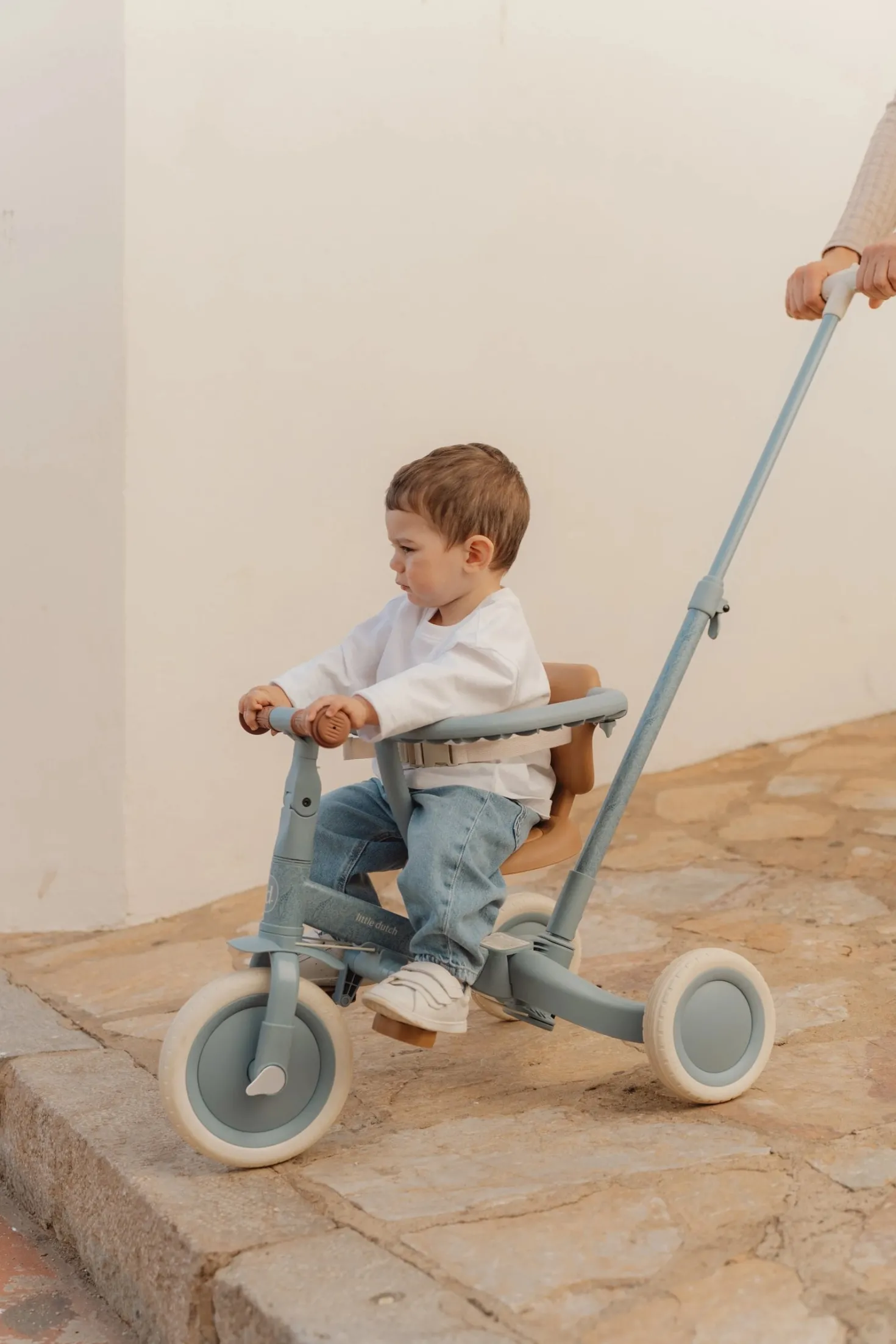 Triciclo con barra Safari Dreams Azul · Little Dutch