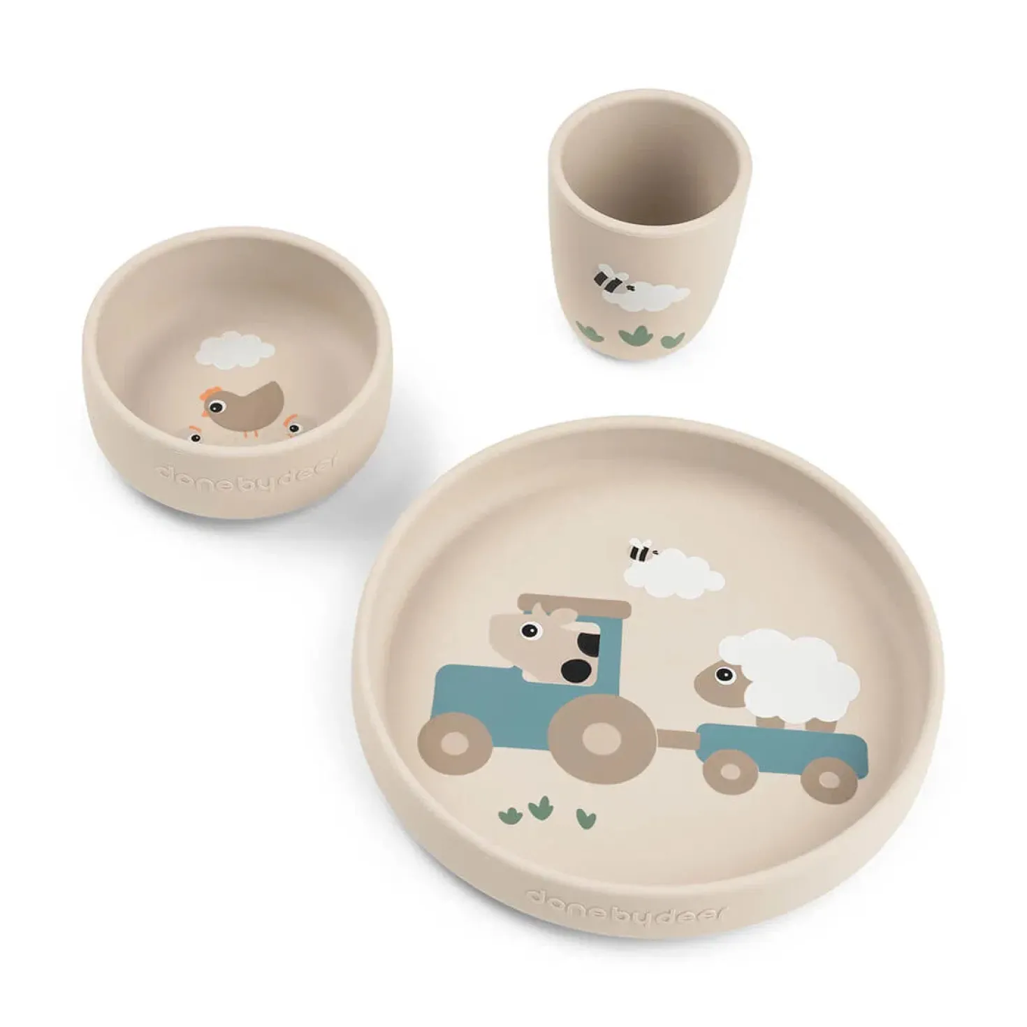Vajilla set 3 piezas Tiny farm Sand · Done By Deer