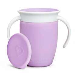 Vaso Antiderrame con Asa y Tapa - Miracle 360º Lila · Munchkin