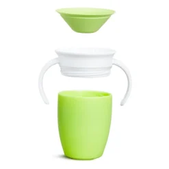 Vaso Antiderrame con Asa y Tapa - Miracle 360º Verde · Munchkin