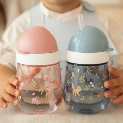 Vaso con pajita Mio Forest Friends 300ml. Little Dutch